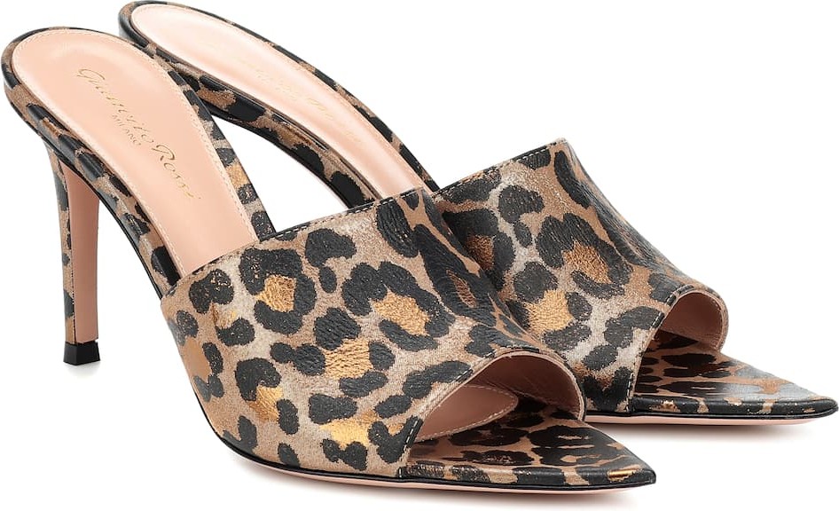 Gianvito Rossi Leopard-print leather sandals