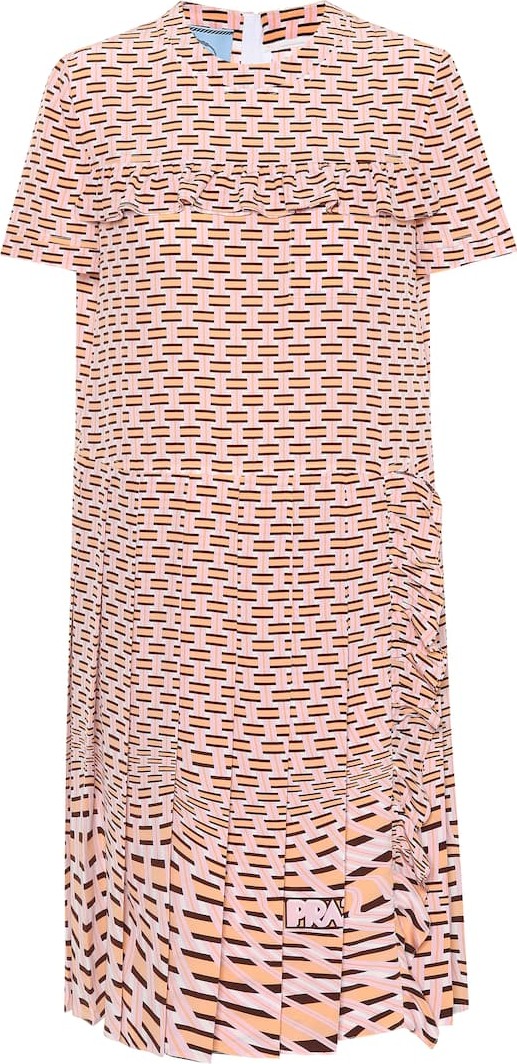Prada Printed silk crêpe dress