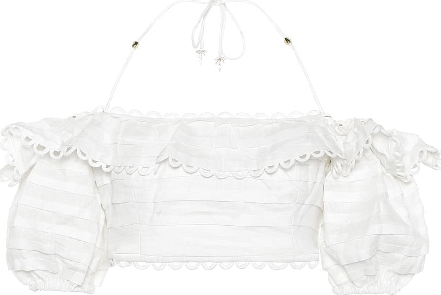Zimmermann Allia off-the-shoulder linen top