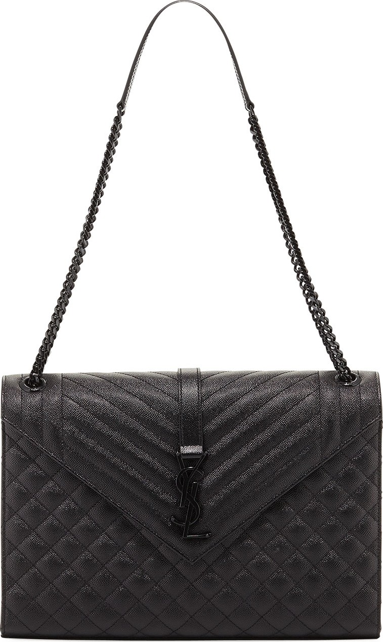 Saint Laurent Large Tri-Quilted V-Flap Shoulder Bag