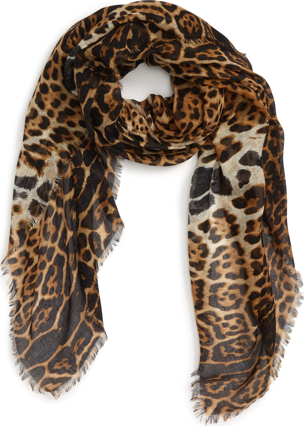 Saint Laurent Leopard Square Scarf