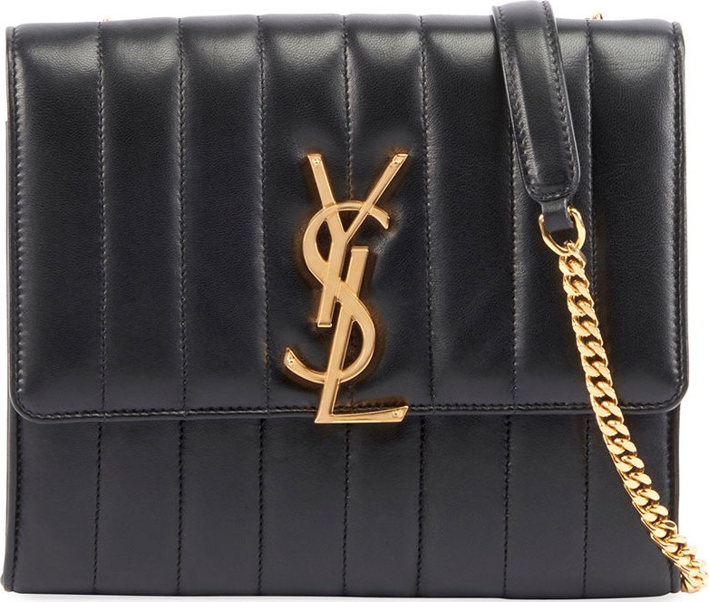 Saint Laurent Vicky Monogram YSL Small Quilted Leather Crossbody Bag
