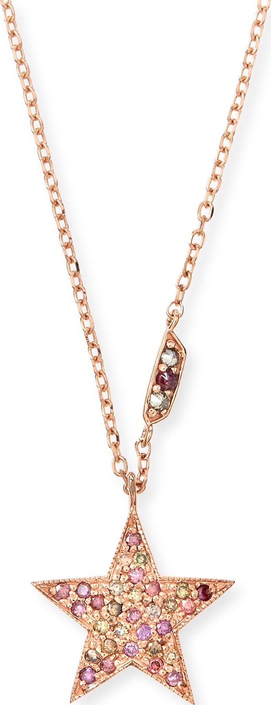 Stevie Wren 14k Rose Gold Pink Diamond Star Pendant Necklace