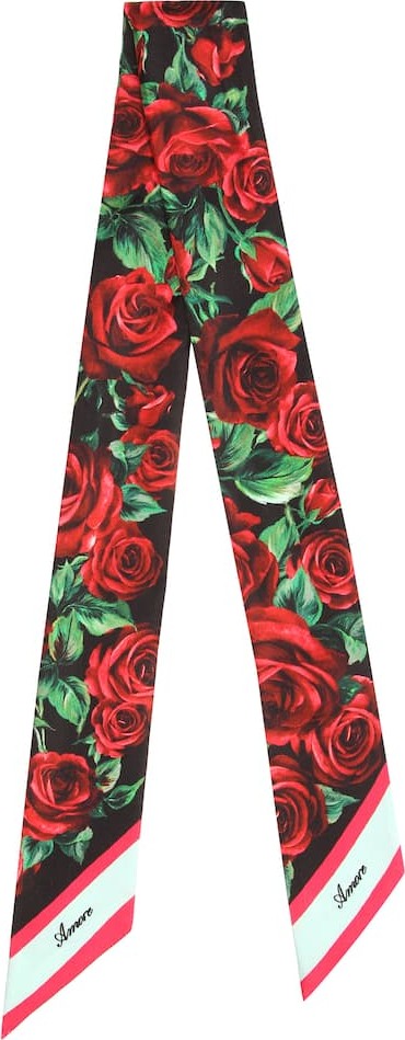 Dolce & Gabbana Printed silk-twill scarf