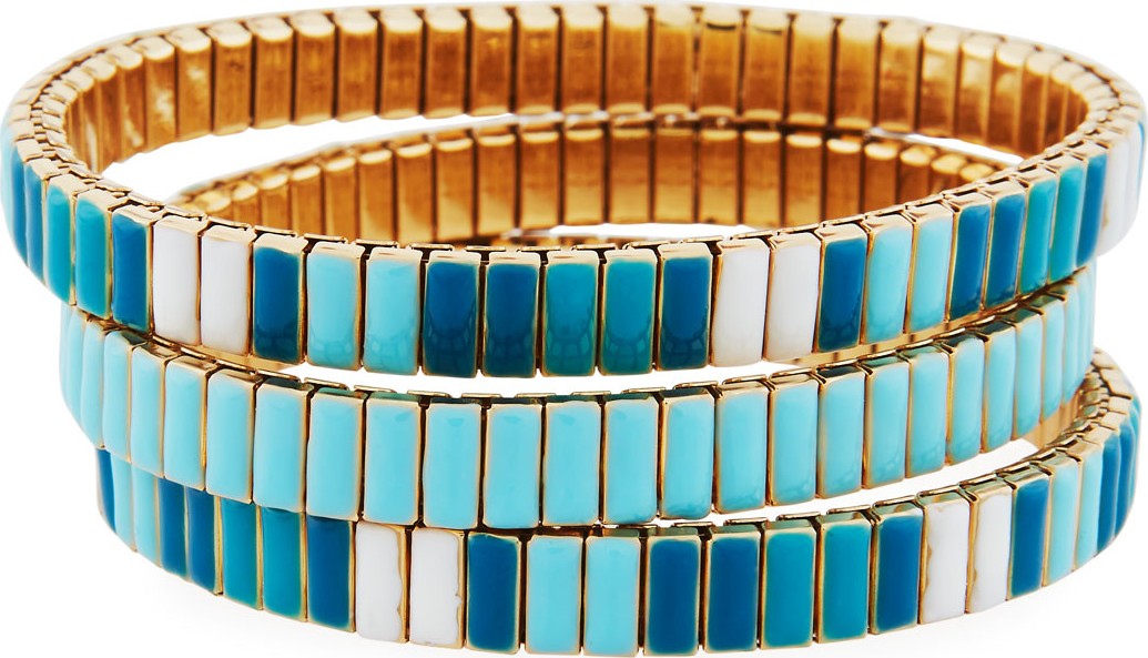 Neiman Marcus Watch Out Stretch Bracelet, Turquoise Color