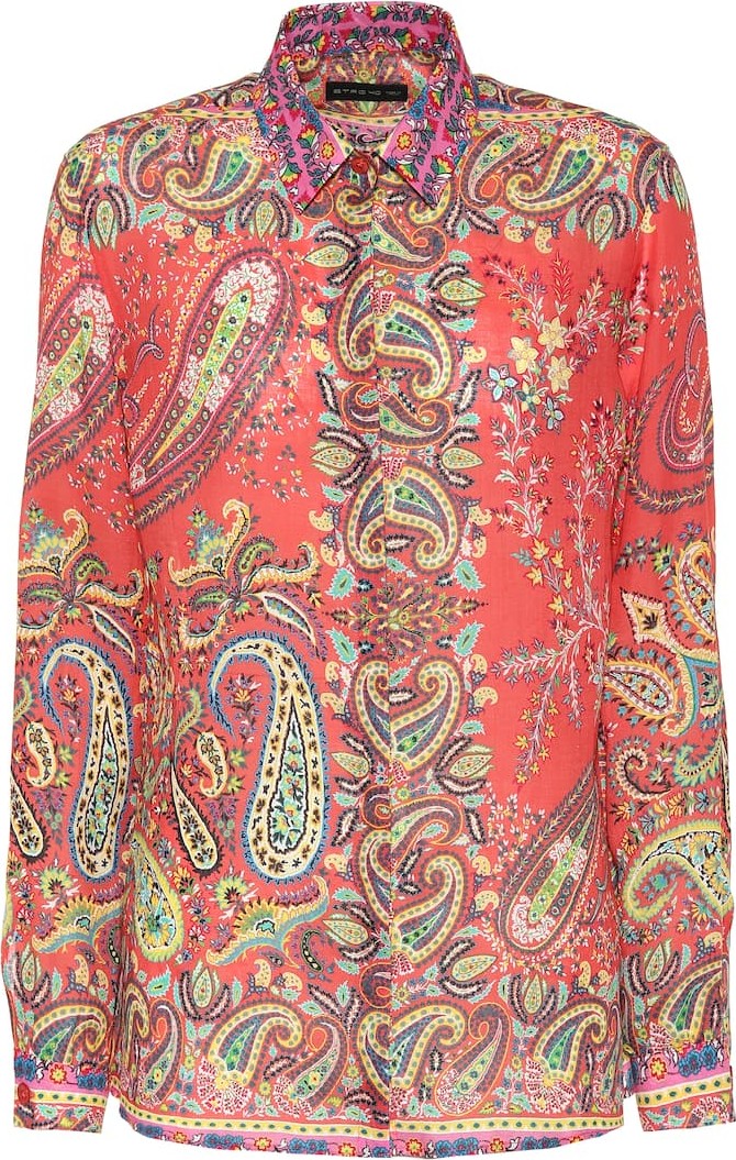 Etro Printed ramie shirt