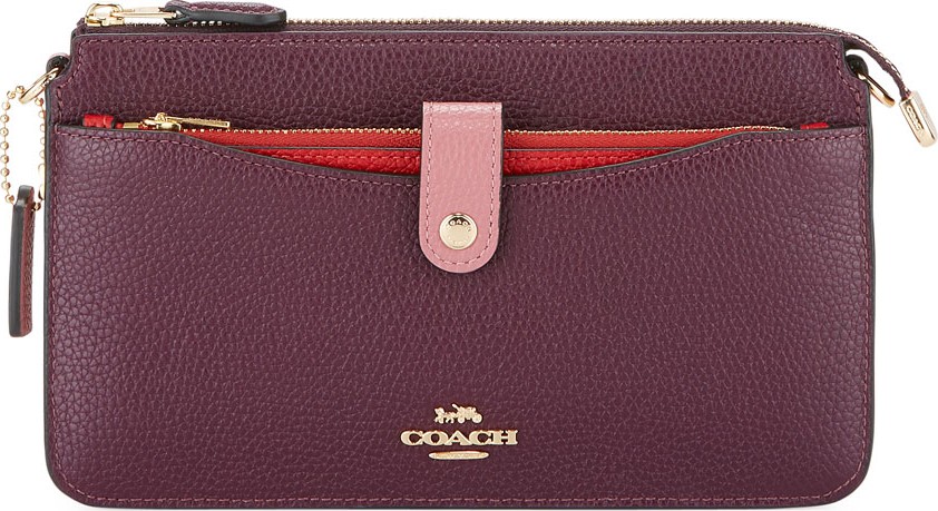 COACH Colorbock Pop-Up Pebbled Leather Crossbody Messenger Bag