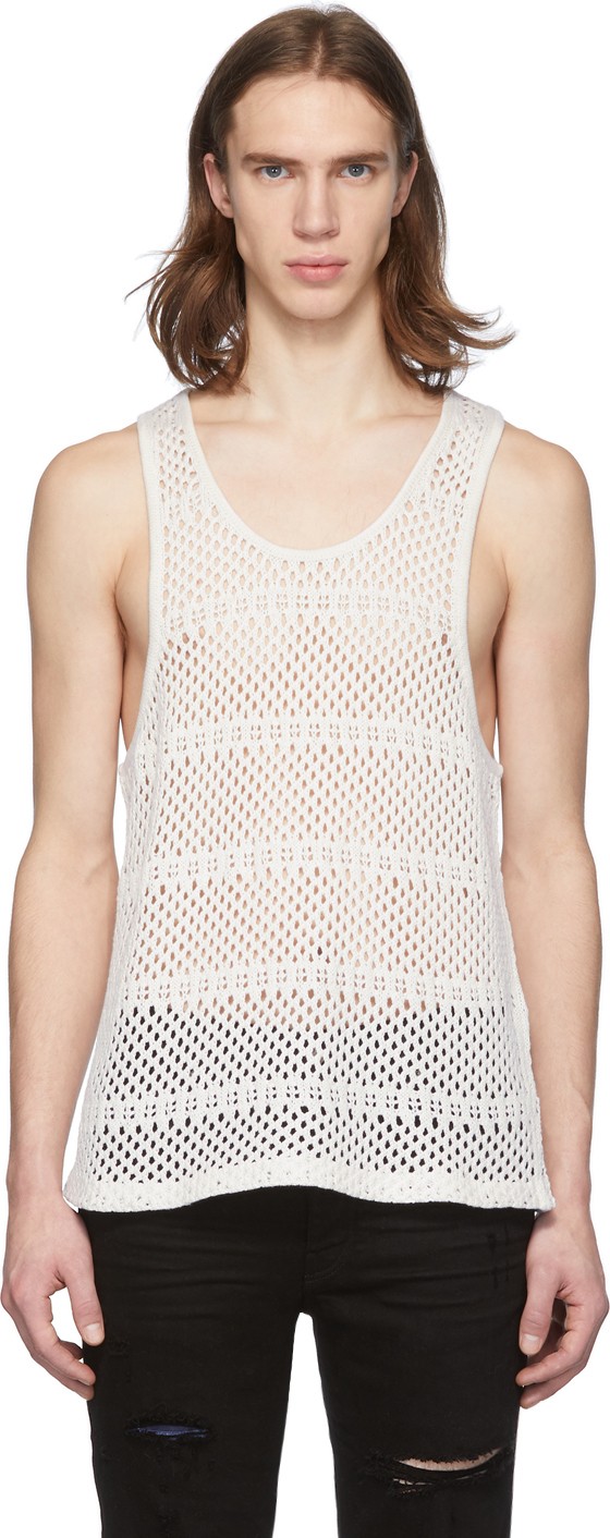 Amiri Off-White Crochet Tank Top