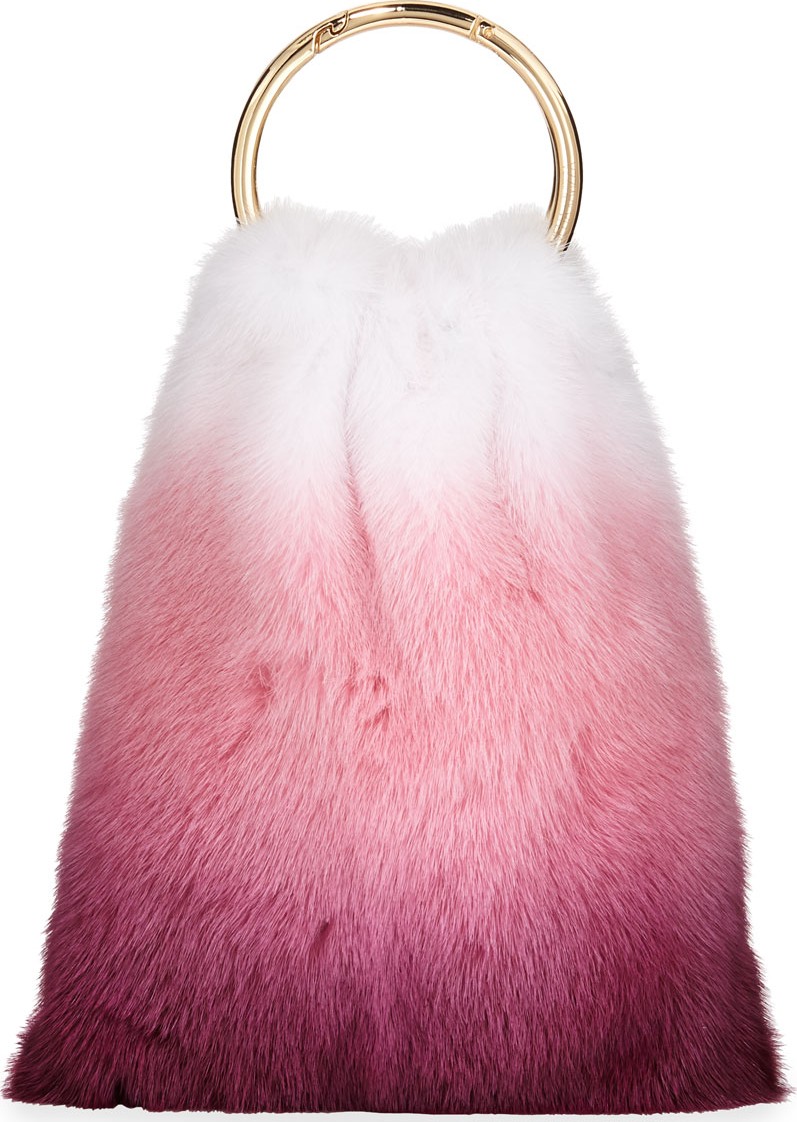 Simonetta Ravizza Furrissima Ombré Mink Top Handle Bag, Pink