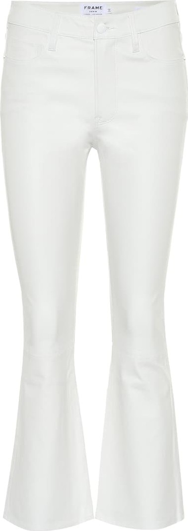 FRAME DENIM Le Cropped Leather bootcut pants