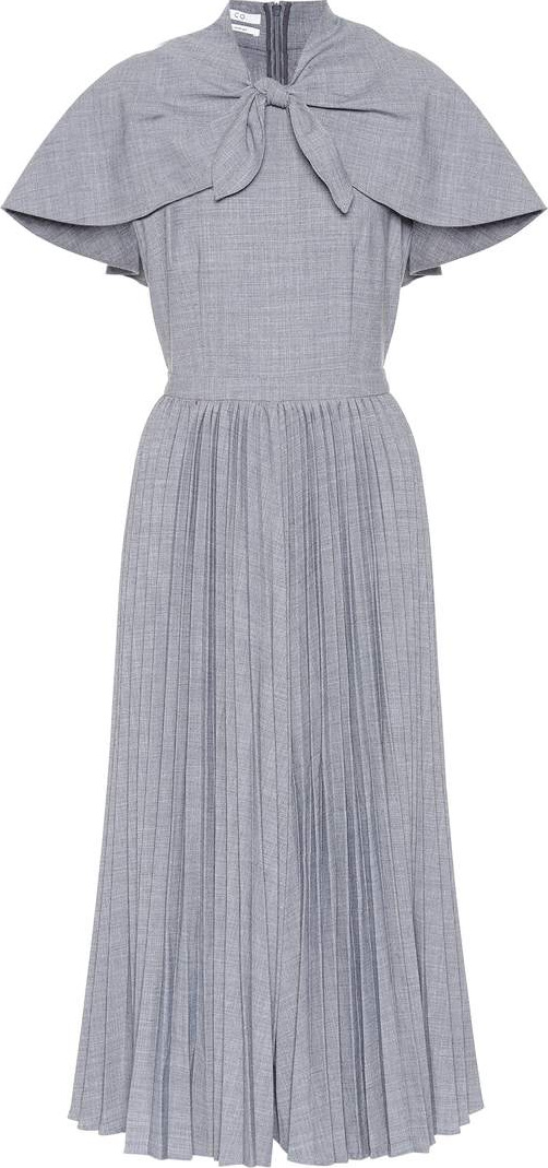 Co Wool-blend pleated midi dress