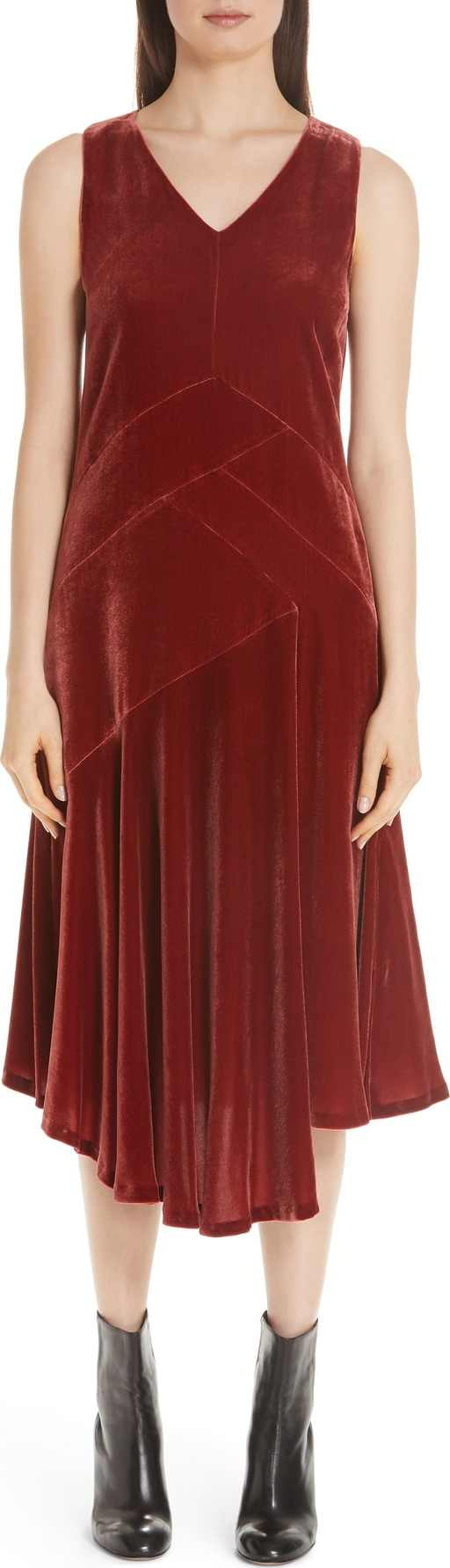 Lafayette 148 New York Ashlena Asymmetrical Velvet Dress