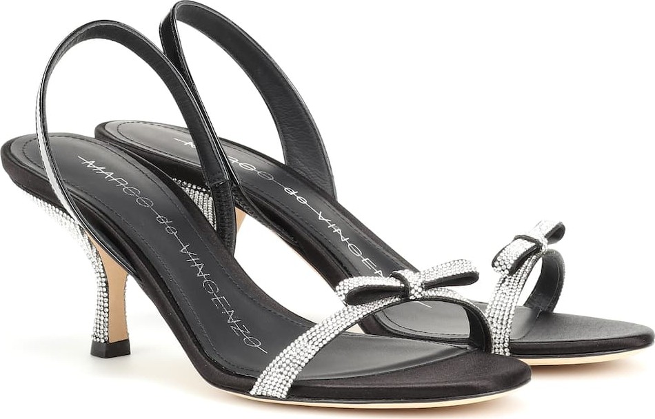 Marco De Vincenzo Embellished slingback leather pumps