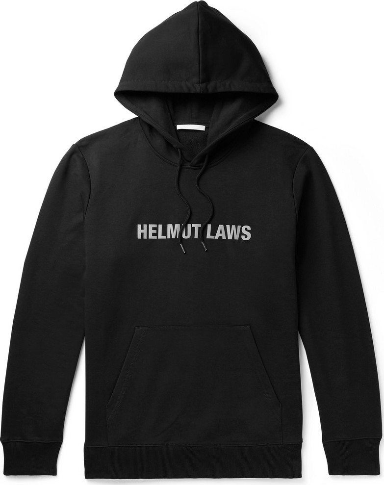 Helmut Lang Logo-Print Loopback Cotton-Jersey Hoodie