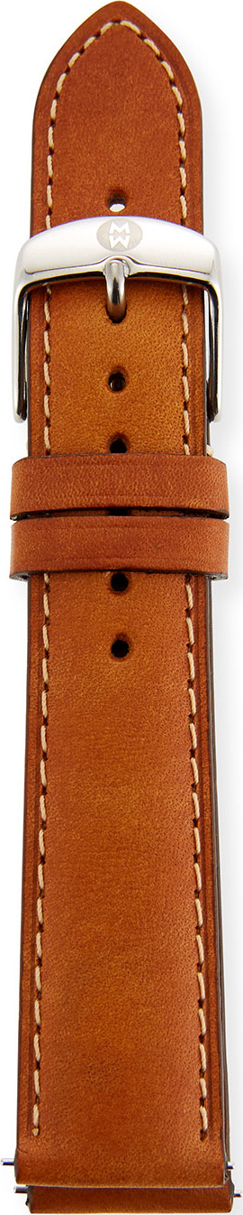 MICHELE 18mm Leather Watch Strap