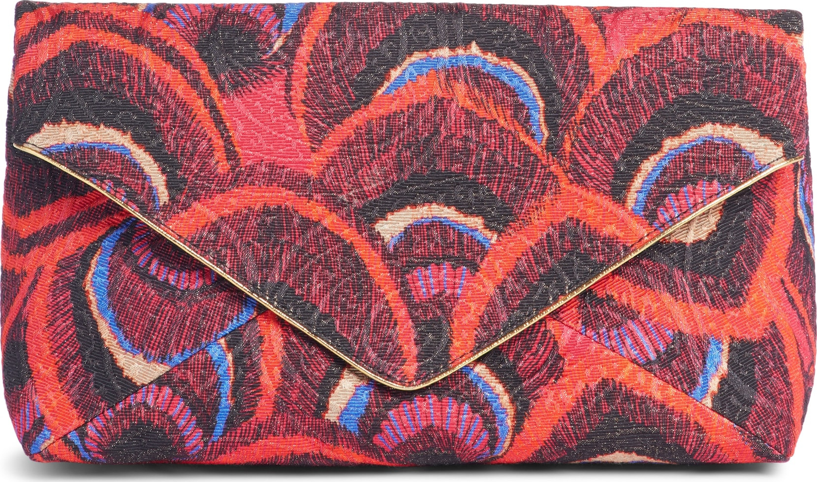 Dries Van Noten Peacock Jacquard Envelope Clutch Dries Van Noten Peacock Jacquard Envelope Clutch