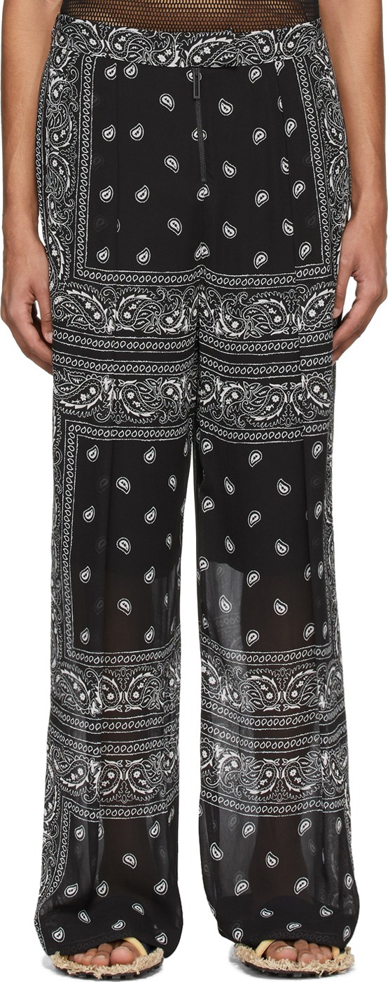 Dion Lee Black & White Paisley Scarf Trousers