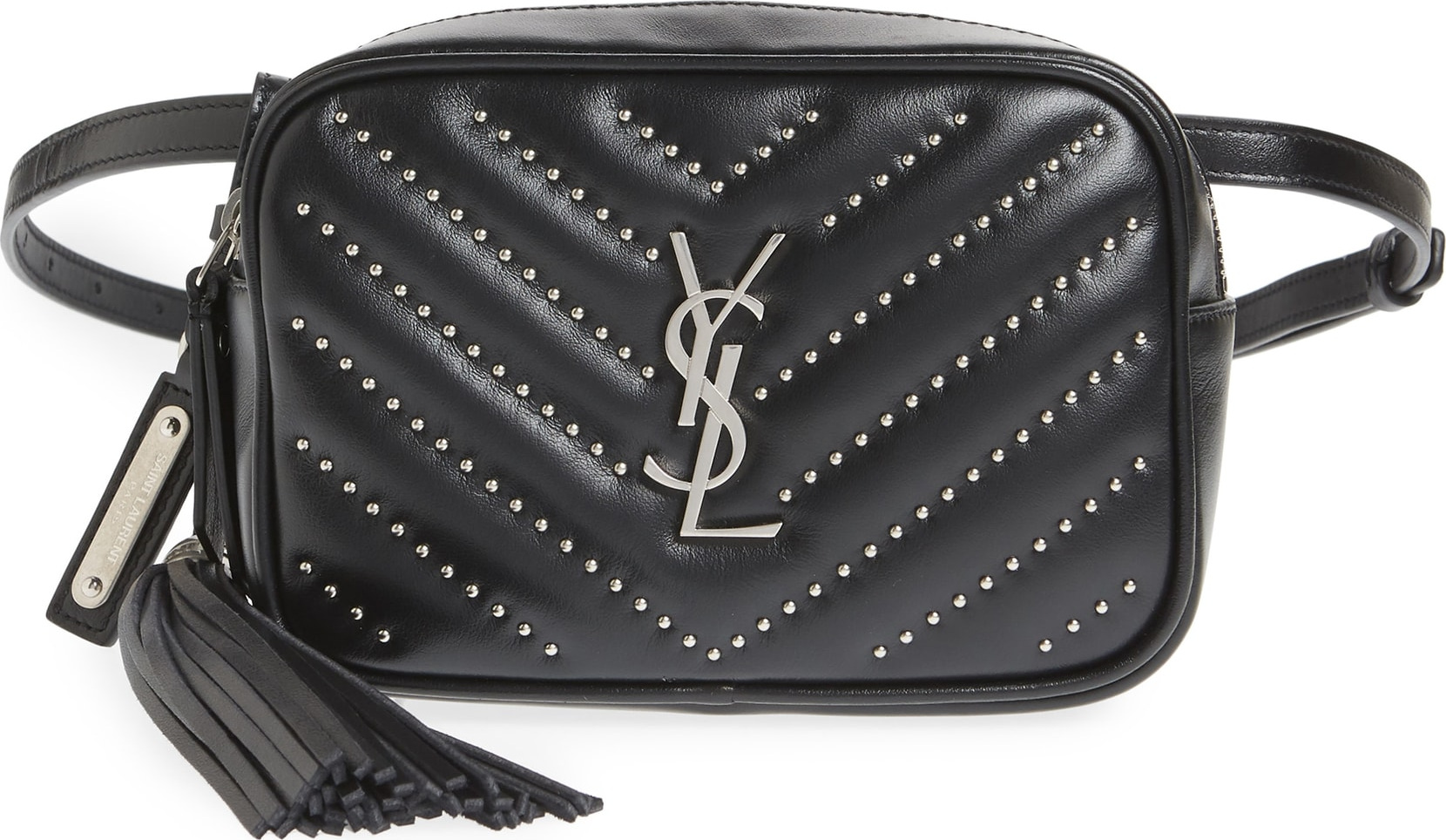 Saint Laurent Studded Quilted Micro Belt Bag