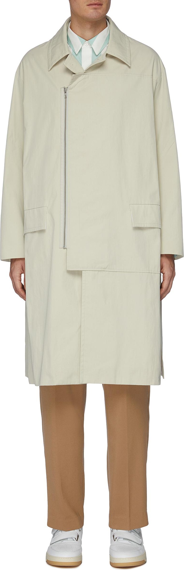 FFIXXED STUDIOS Panelled zip bone coat