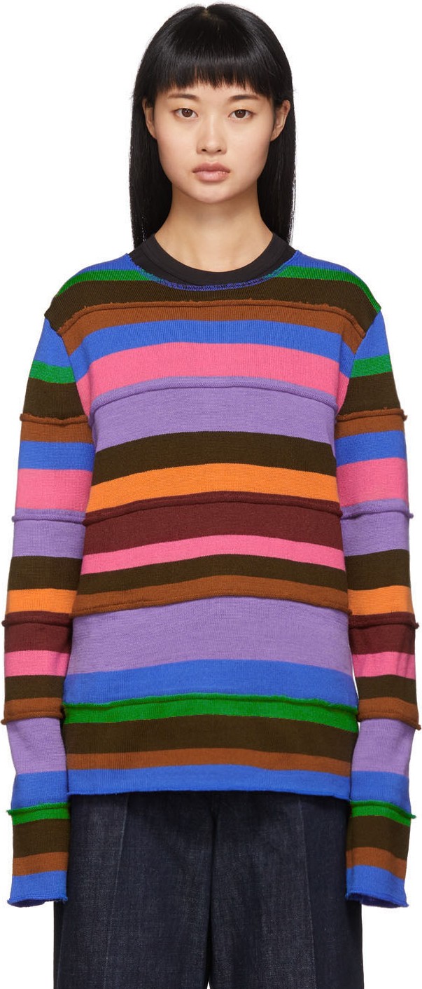Comme Des Garcons Multicolor Small Stripe Mix Sweater