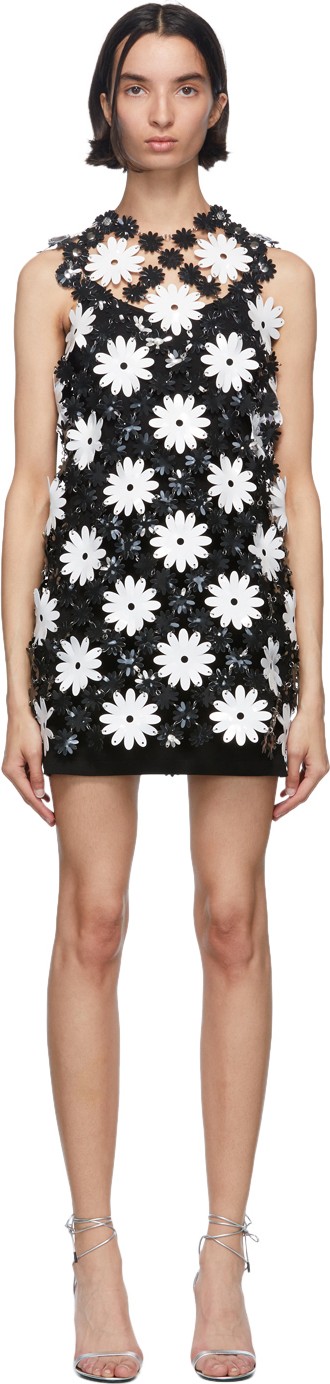 Paco Rabanne Black & White Daisy Mini Dress