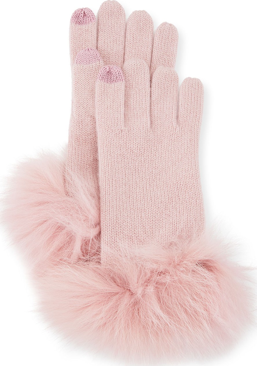 Sofia Cashmere Cashmere Gloves w/ Fur Cuffs