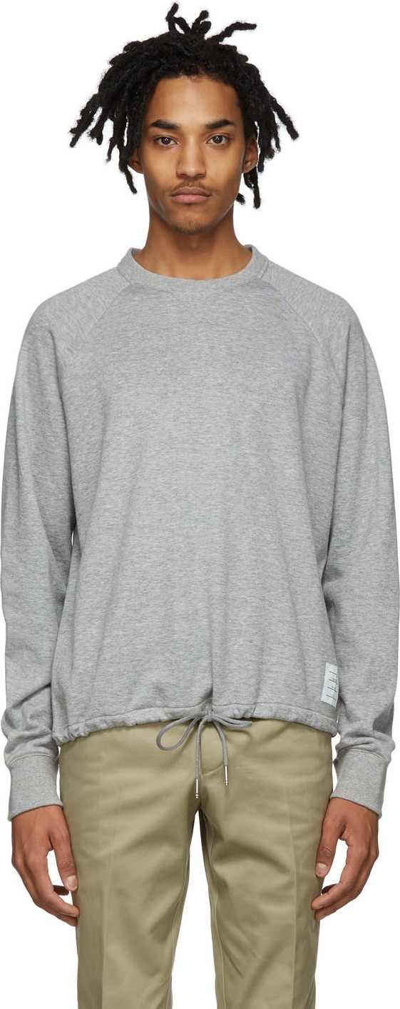 Thom Browne Grey Drawstring Sweatshirt