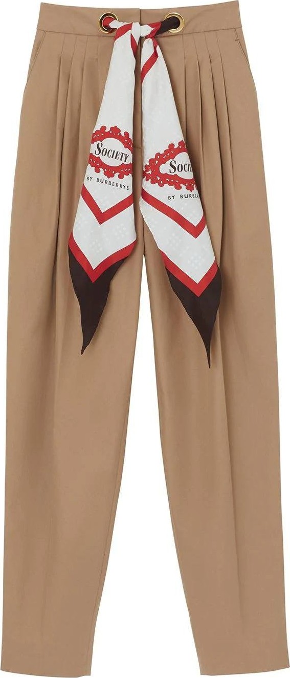 Burberry London England Scarf Belt Tapered Trousers