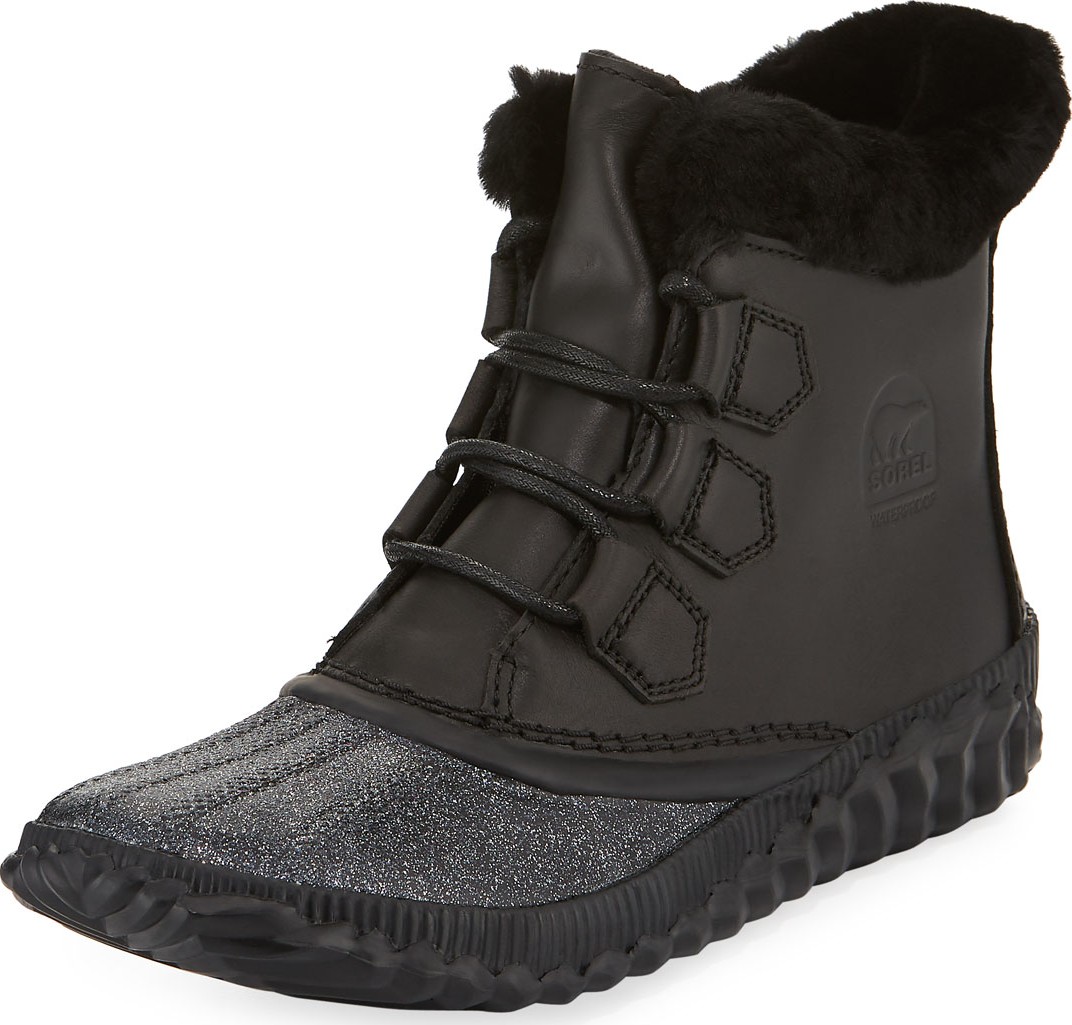 Sorel Out-N-About Plus Lux Waterproof Duck Boots with Glitter