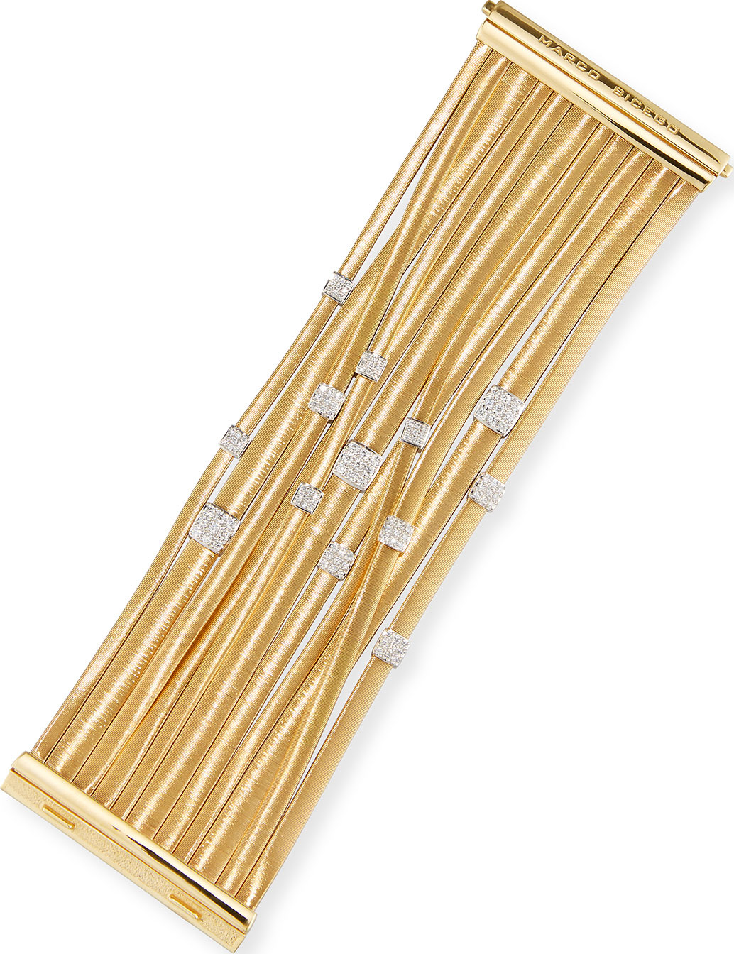 Marco Bicego Masai 18K Yellow Gold 11-Strand Bracelet with Diamond Stations