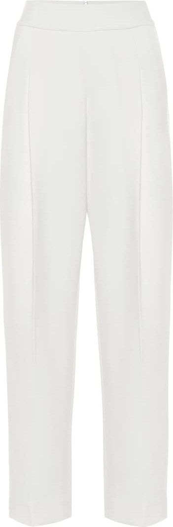Oscar De La Renta High-rise wool-blend cady pants
