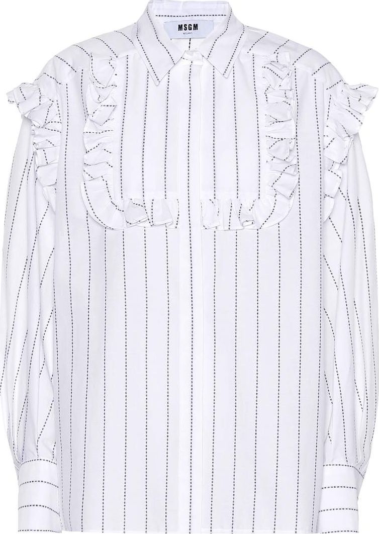 MSGM Embroidered cotton shirt