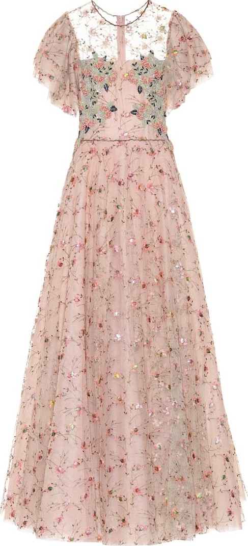 Costarellos Embellished tulle gown