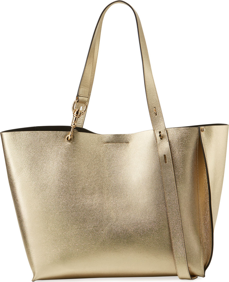 Rebecca Minkoff Stella Large Metallic Leather Shoulder Tote Bag