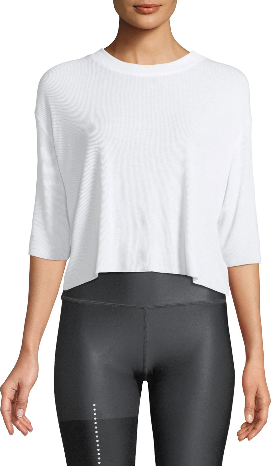 Alo Yoga Abyss Short-Sleeve Crewneck Top