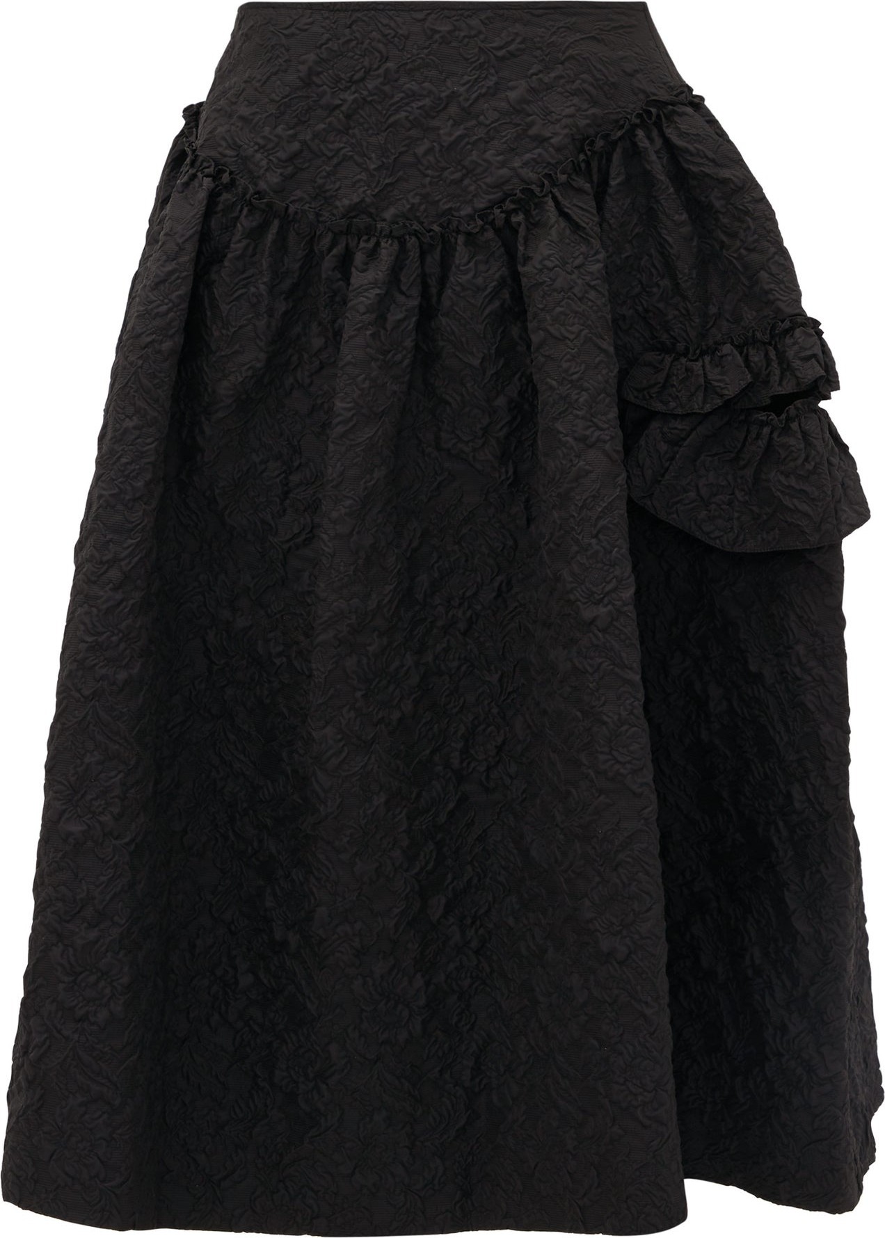 Simone Rocha Ruffled floral-cloqué skirt