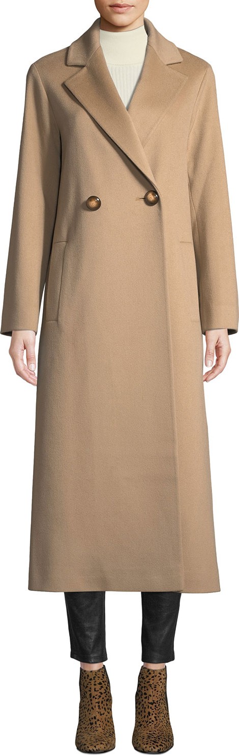 Fleurette Long Two-Button Wool Coat