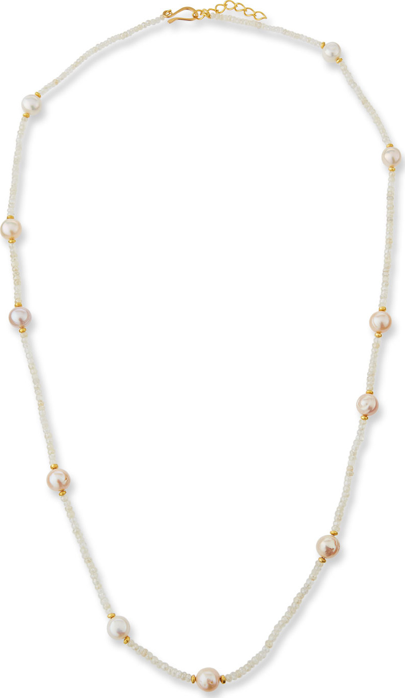 Dina Mackney Chalcedony & Pearl Strand Necklace, 36"