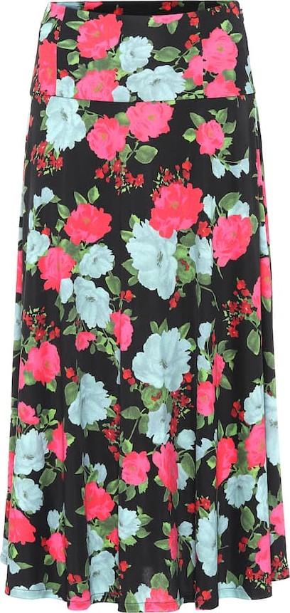 Erdem Elvin floral jersey midi skirt