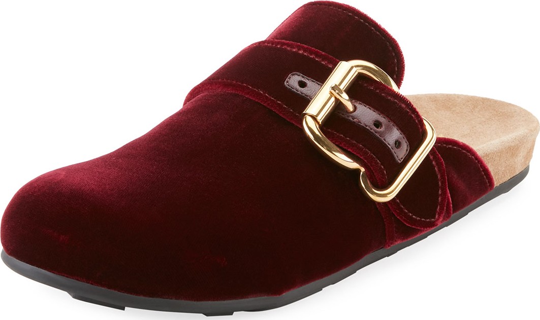 Prada Velvet Clog Mule Flat