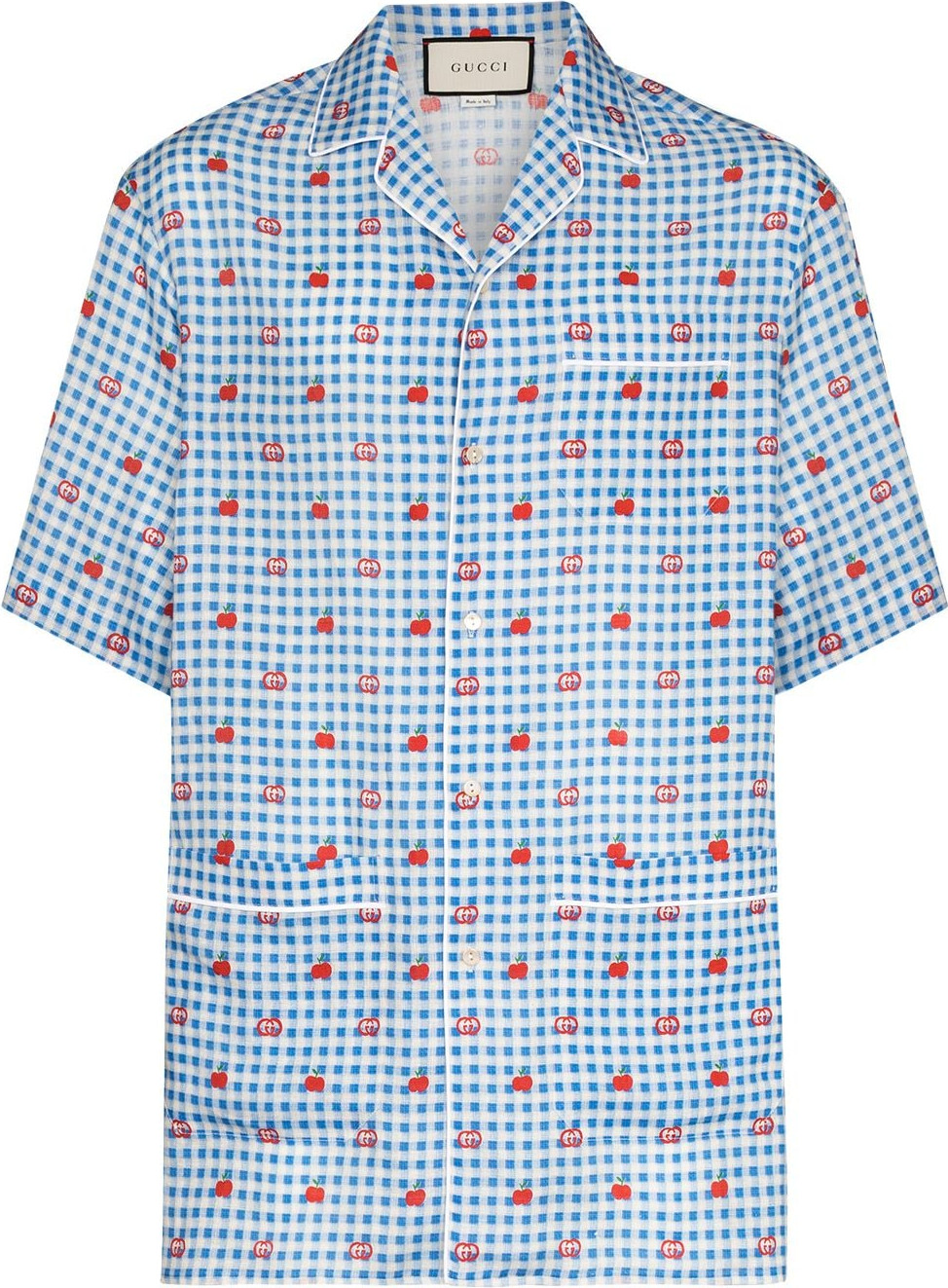 Gucci - Gingham logo linen shirt