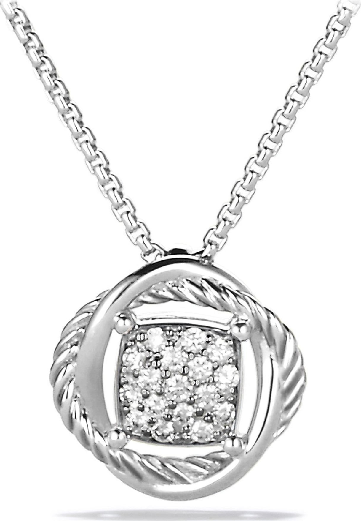 David Yurman 'Infinity' Pendant with Diamonds on Chain