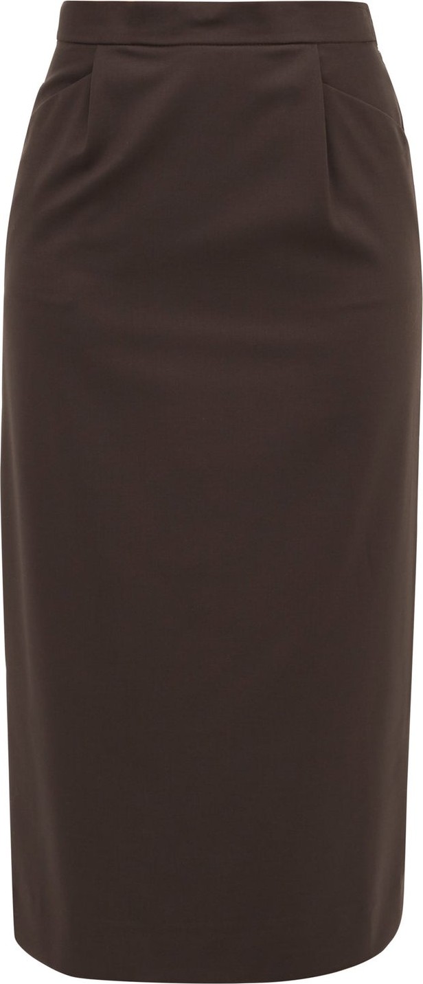 Edward Crutchley High-rise wool-crepe pencil skirt
