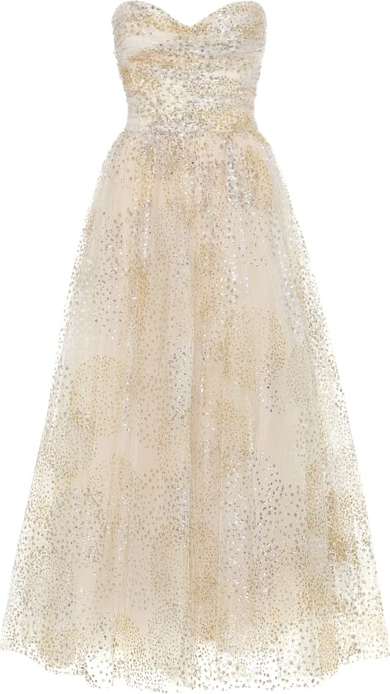 Monique Lhuillier Strapless tulle gown