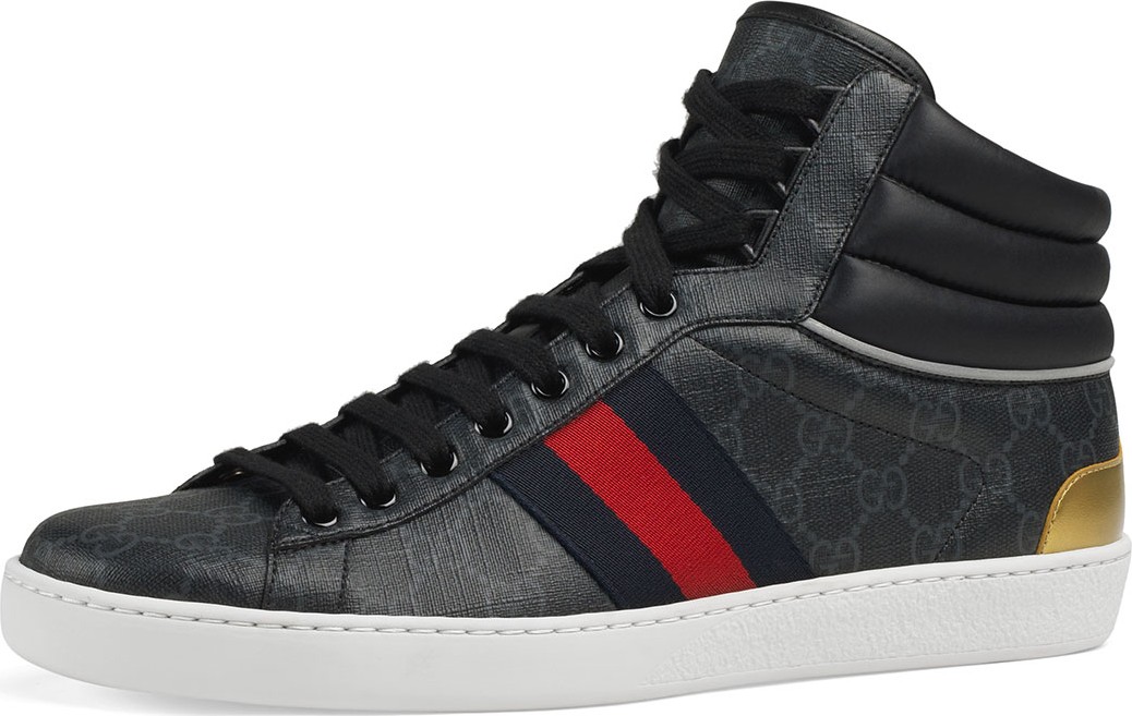 Gucci Men's Ace GG Canvas High-Top Sneakers