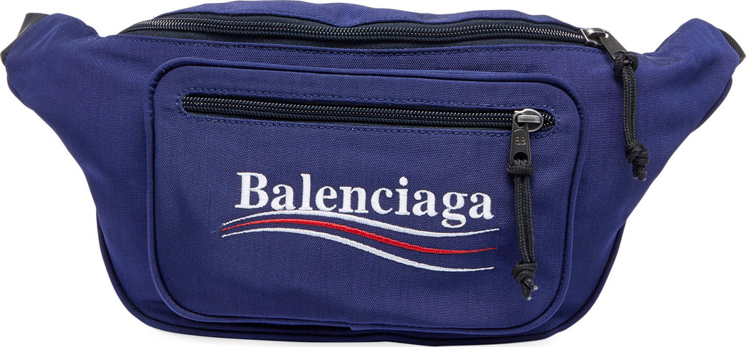 Balenciaga Men's Nylon Fanny Pack with Political Campaign Logo