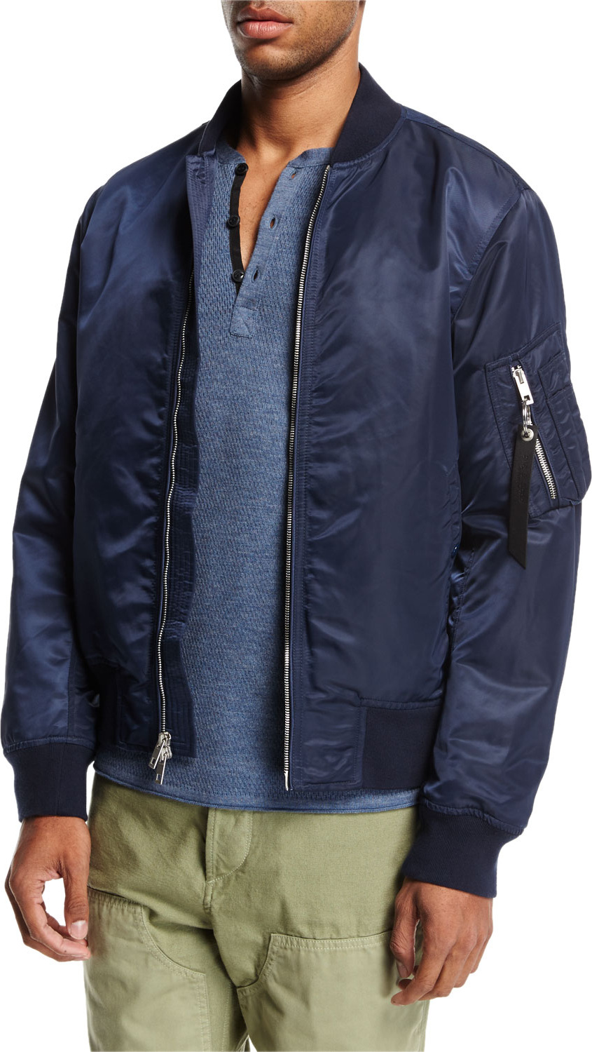 Rag & Bone Men's Manston Satin Bomber Jacket