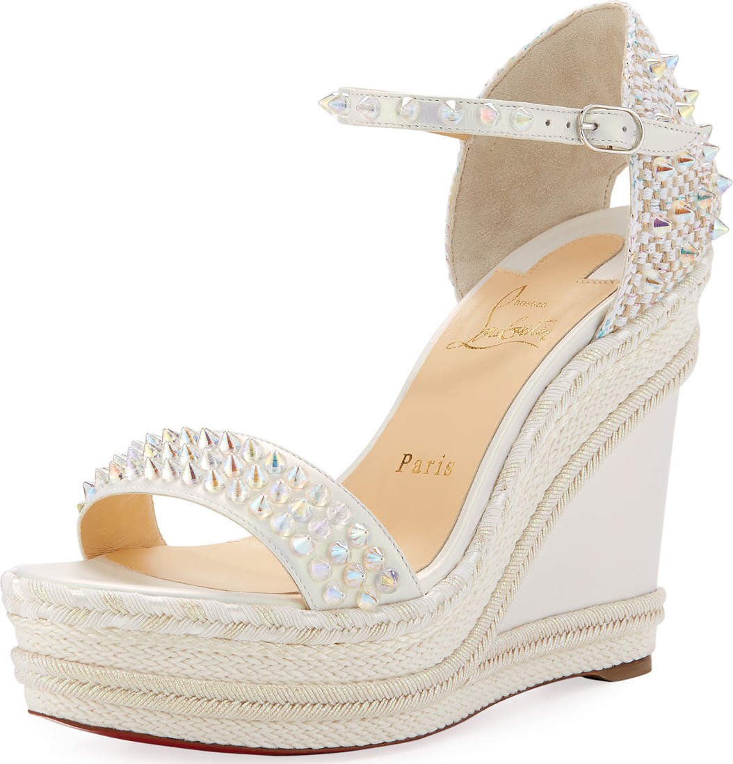 Christian Louboutin Madmonica Spike Red Sole Wedge Sandals