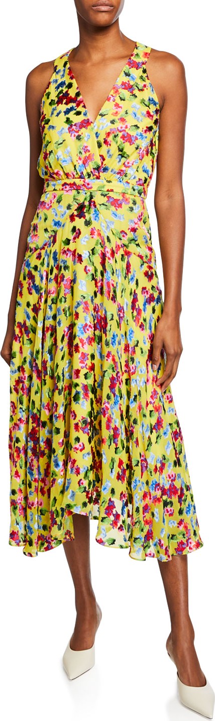 Saloni Rita Short-D Floral Midi Dress