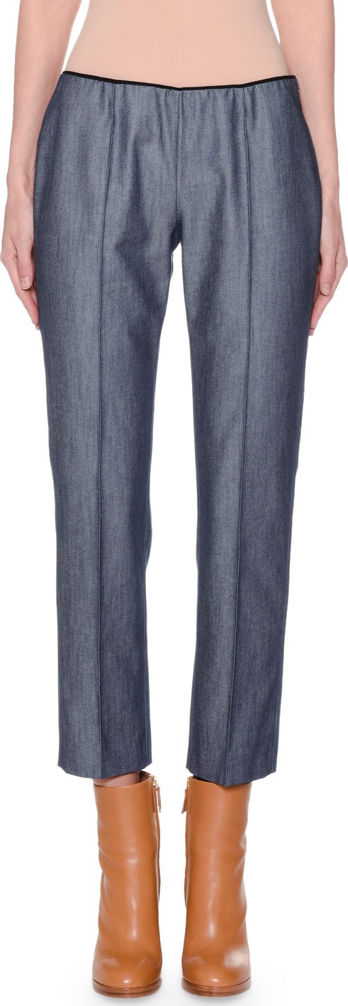 Agnona Slim-Leg Side-Zip Jeans